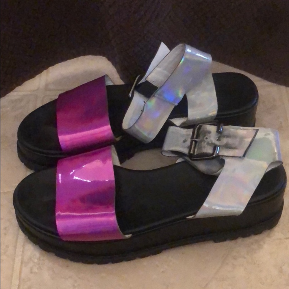 Holographic Unif Platform Sandals - image 1